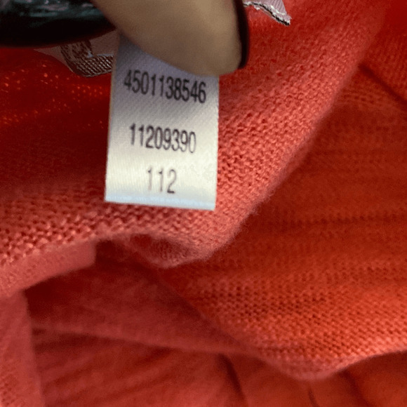 Weekends By Chico's Women's Orange Cotton Knit 3/4 Sleeve Zip-Up Cardigan Size 1 - Picture 10 of 11